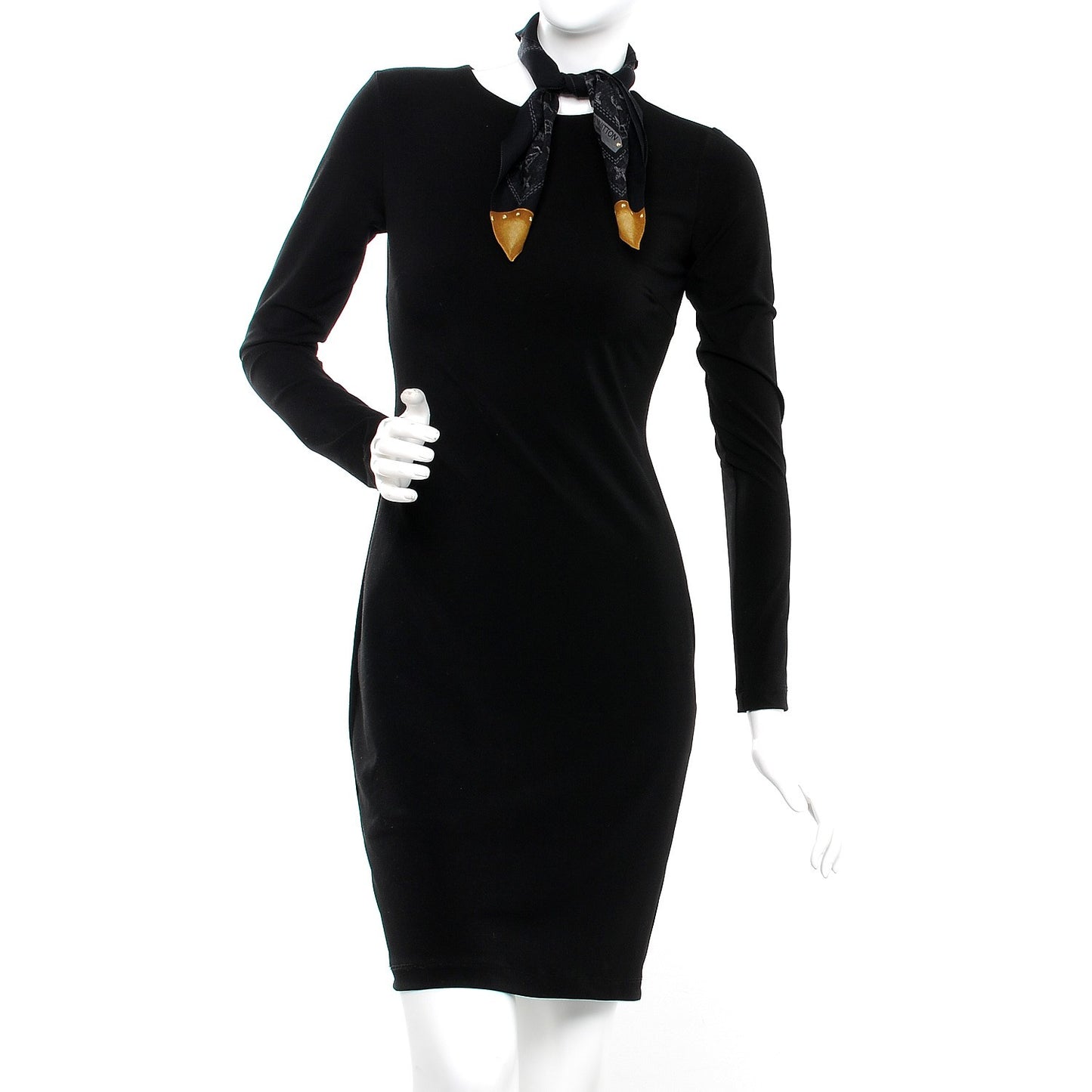 Cotton Denim Monogram Scarf Black