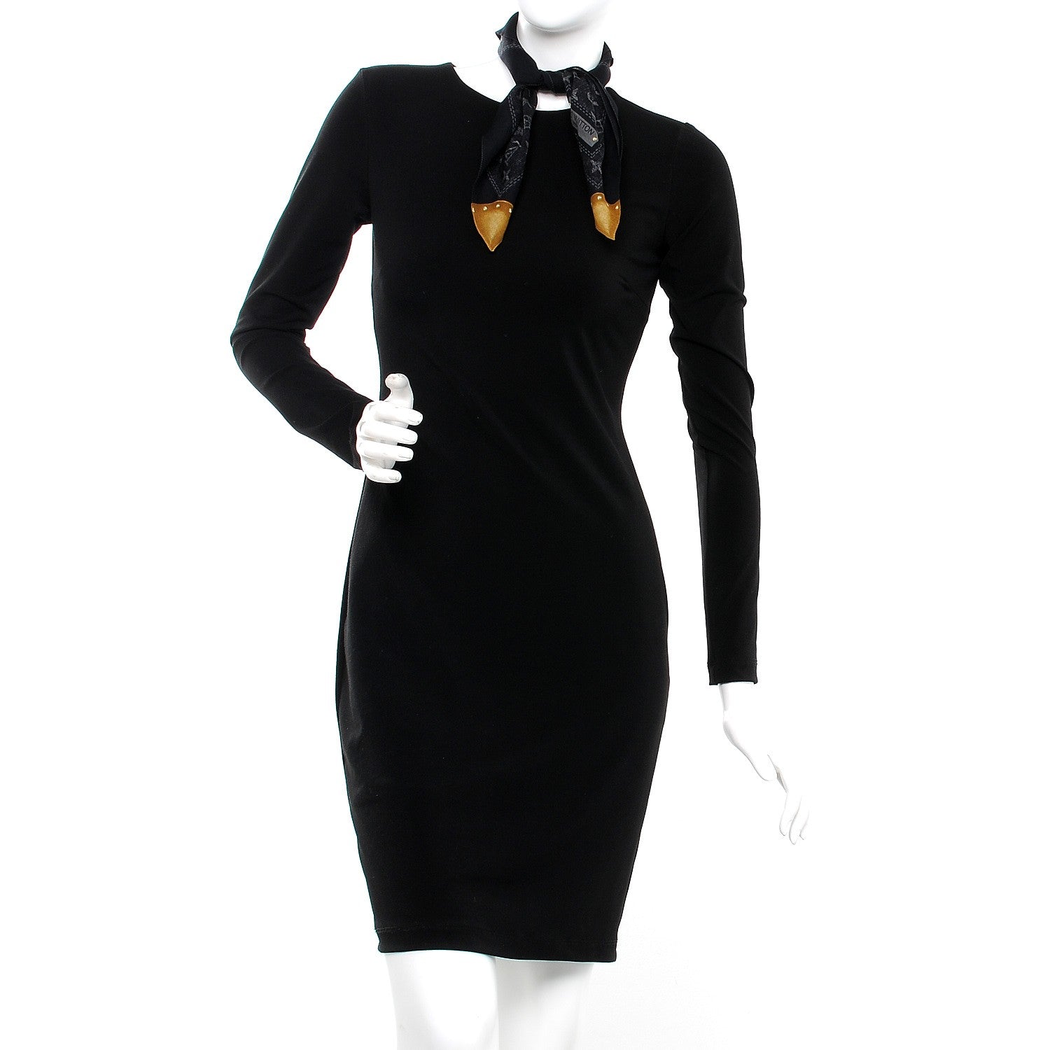 Louis Vuitton Cotton Denim Monogram Scarf Black 2 of 5