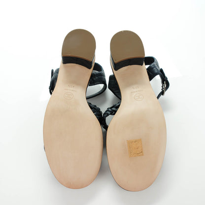 Chanel Calfskin Woven Chain Around CC Sandals 40.5 Navy Blue 6 of 8
