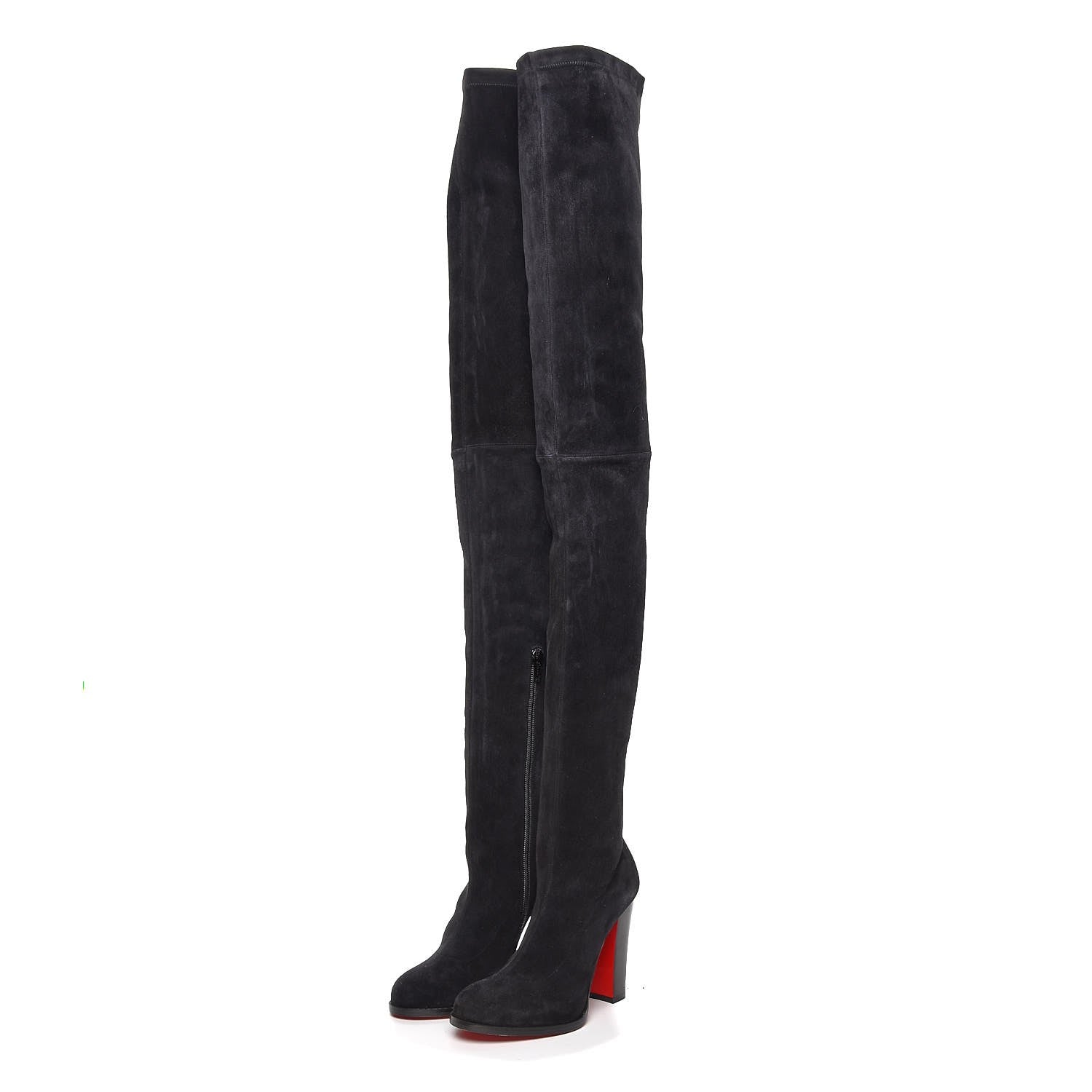 Christian Louboutin Veau Velours Verusch 100 Over The Knee Boots 36.5 Black 9 of 14