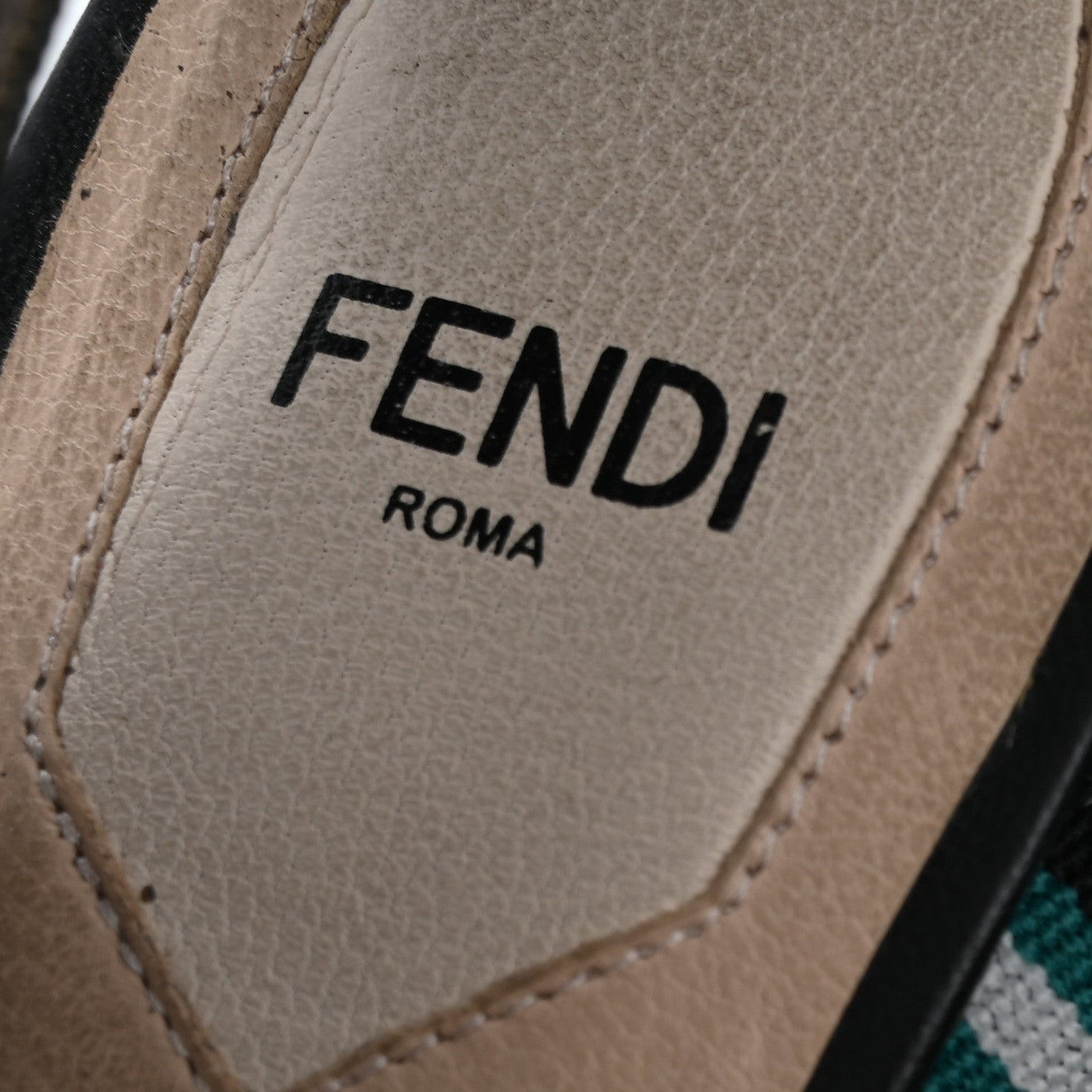 Fendi Technical Mesh Colibri 85mm Slingback Pumps 38 Black Verde Military 10 of 13