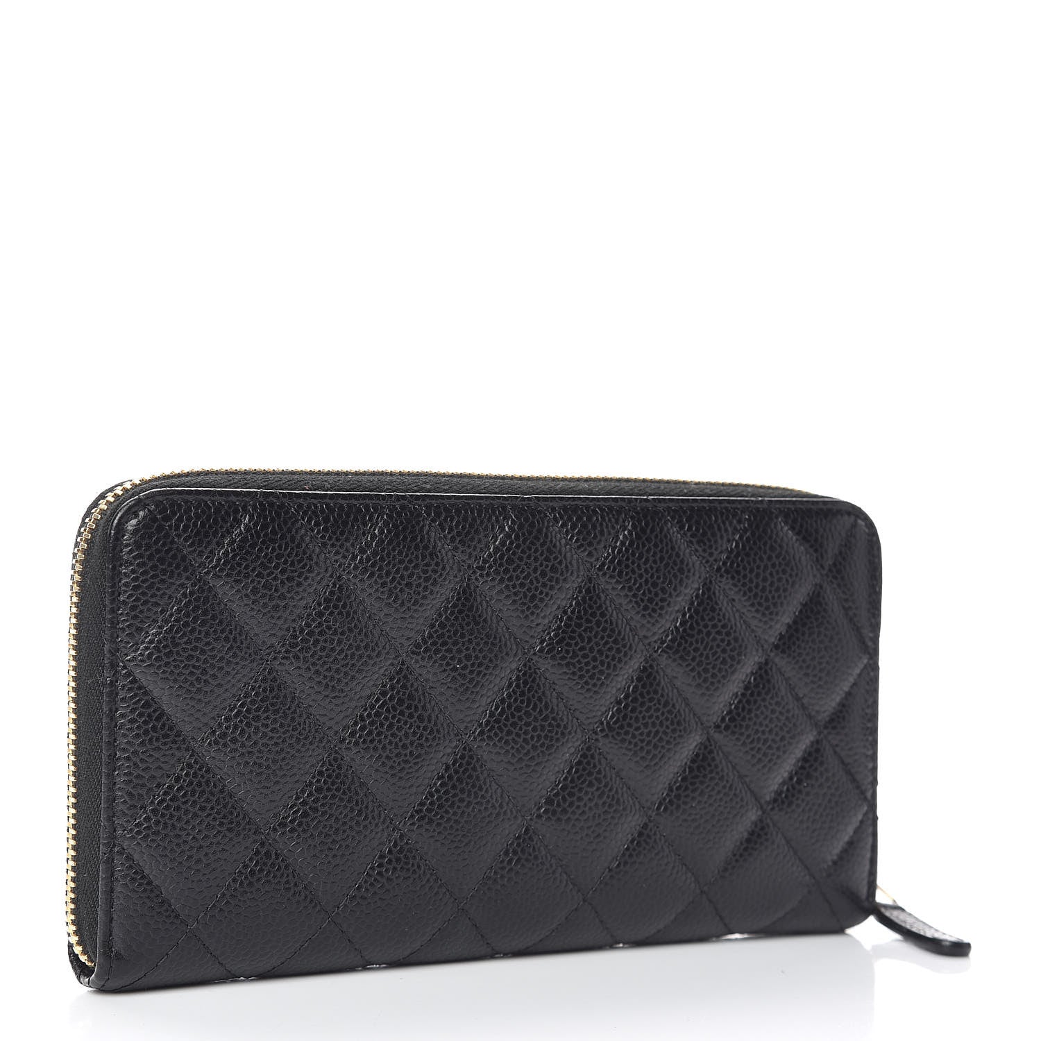 Chanel Caviar Quilted Large Gusset Zip Around Wallet Black 3 of 9