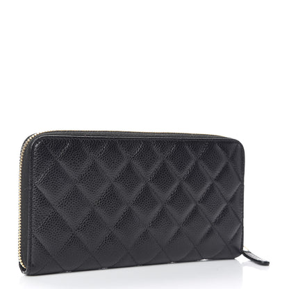 Chanel Caviar Quilted Large Gusset Zip Around Wallet Black 3 of 9