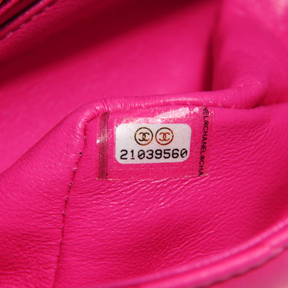 Chanel Lambskin Chevron Quilted Mini Rectangular Flap Pink 6 of 9