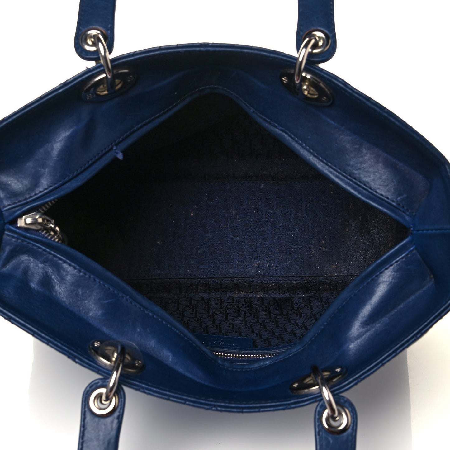 Lambskin Cannage Large Lady Dior Blue