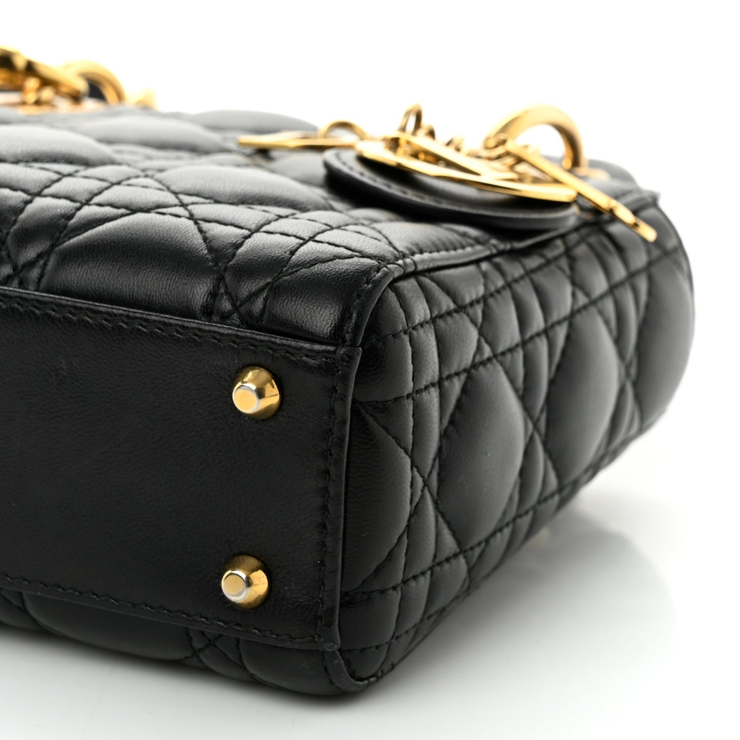 Lambskin Cannage Mini Lady Dior Black
