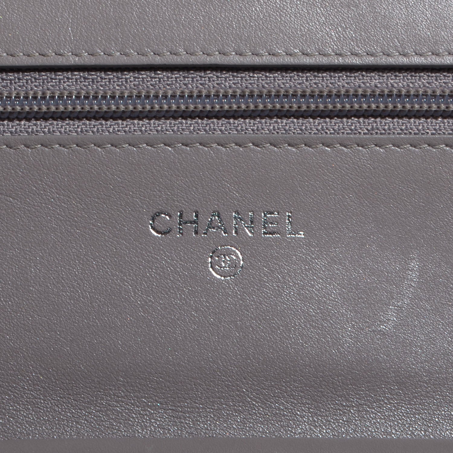 Chanel Caviar Timeless Wallet on Chain WOC Light Grey 6 of 8