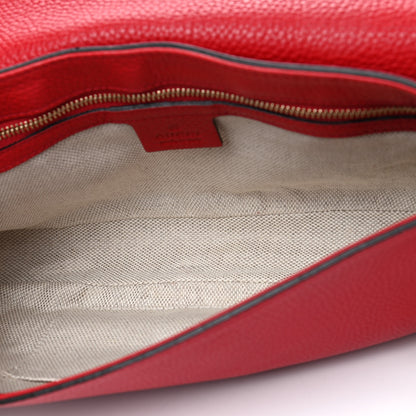 Gucci Pebbled Calfskin Medium Soho Flap Crossbody Tabasco Red 4 of 5