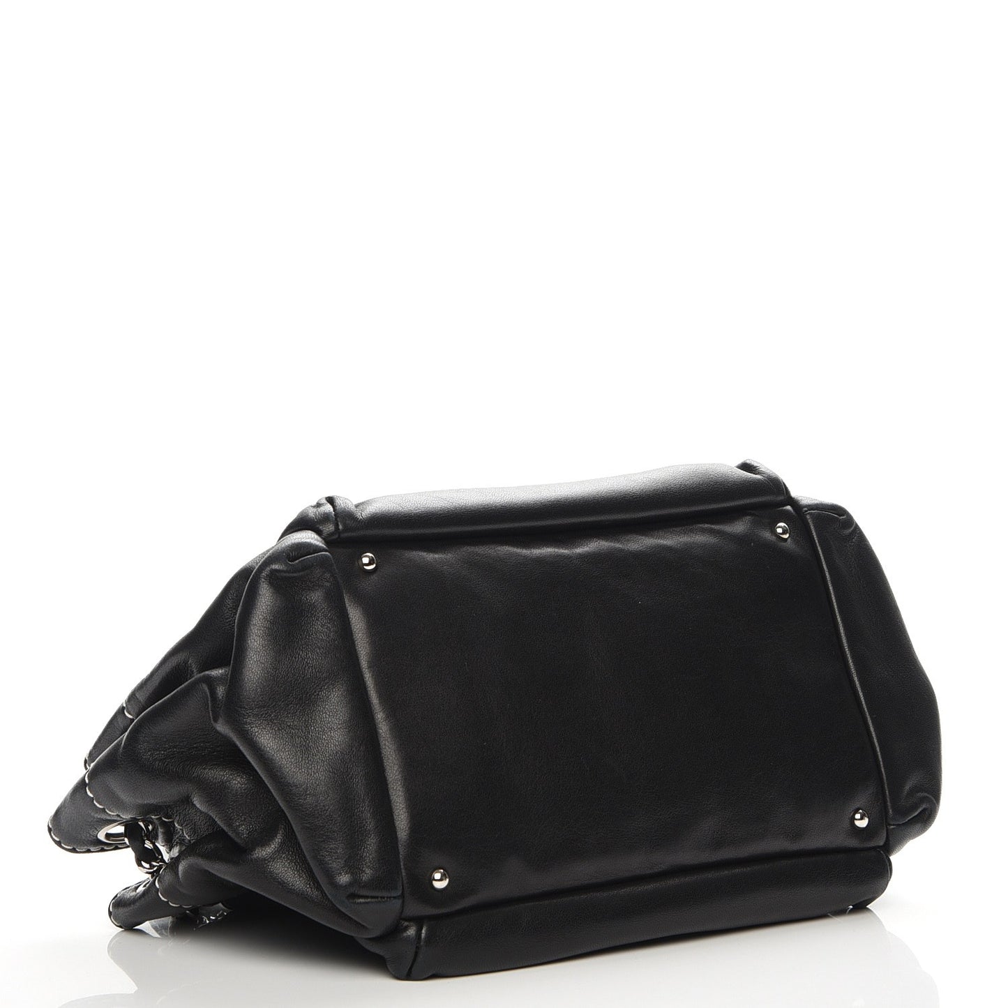Lambskin Lax Accordion Hobo Black