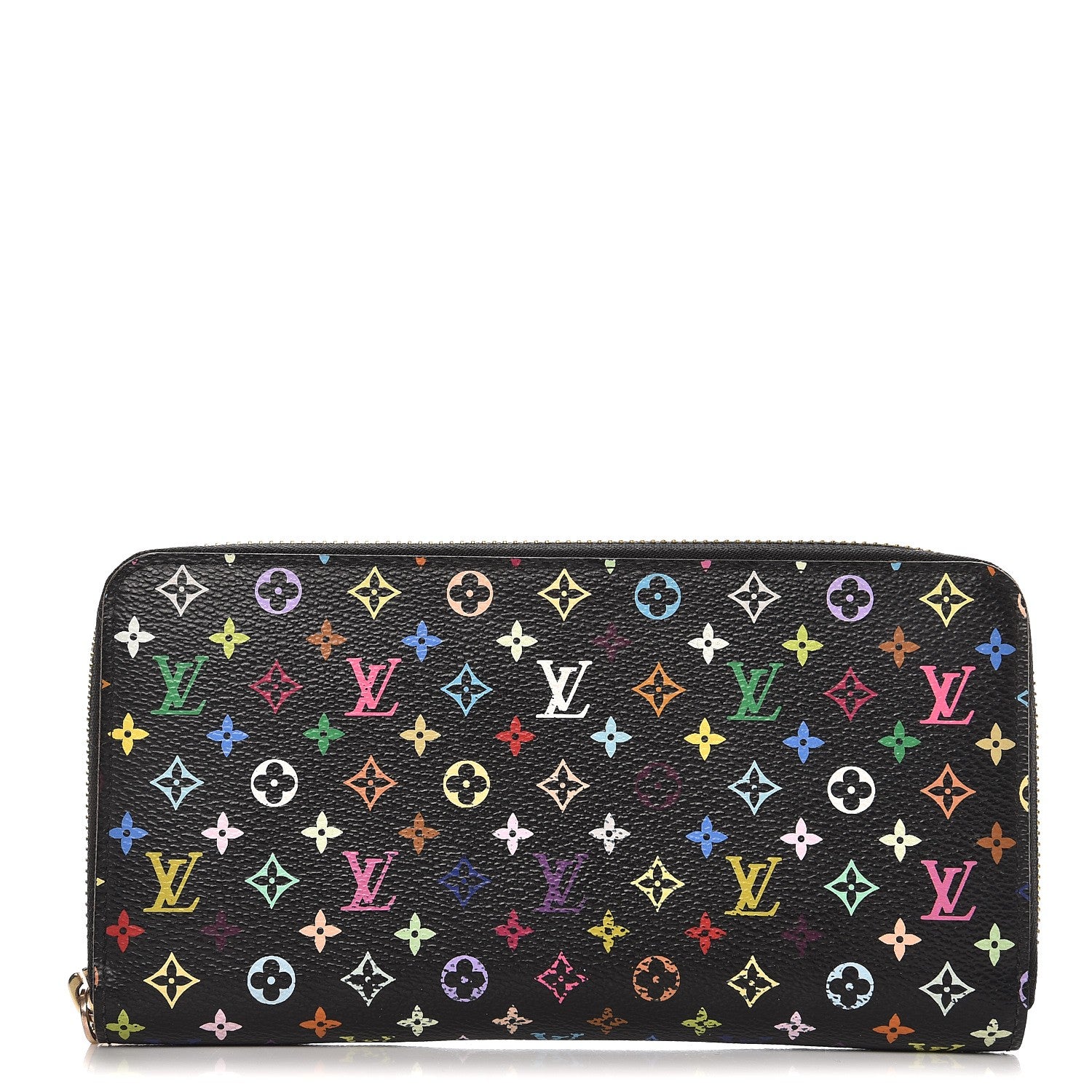 Louis Vuitton Monogram Multicolor Zippy Wallet Black Grenade 1 of 8