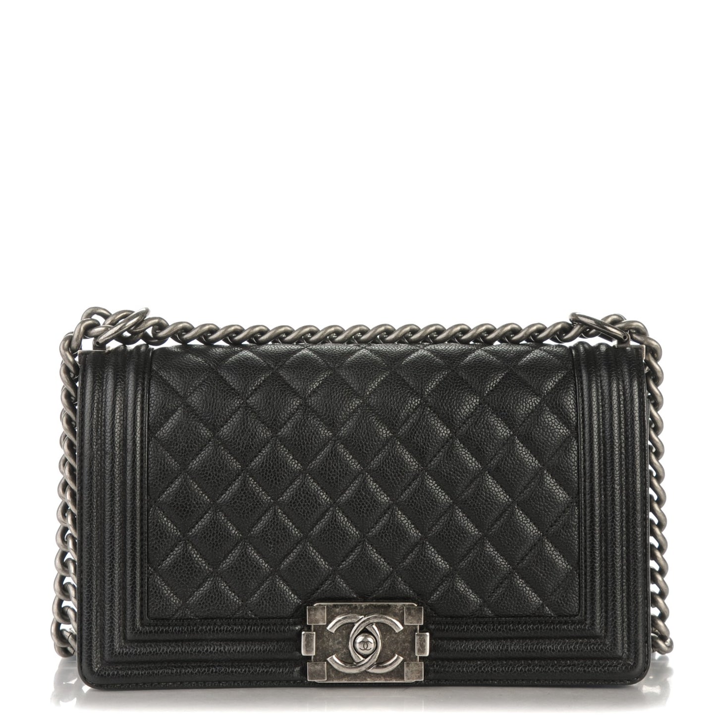 Caviar Quilted Medium Boy Flap Black