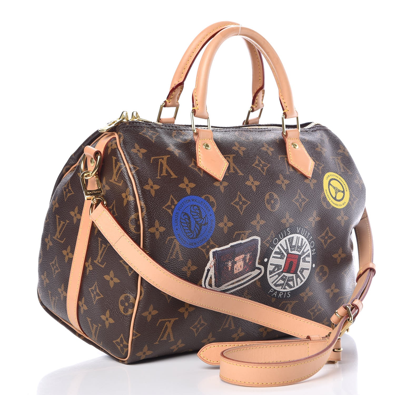 Louis Vuitton Monogram World Tour Speedy Bandouliere 30 3 of 14