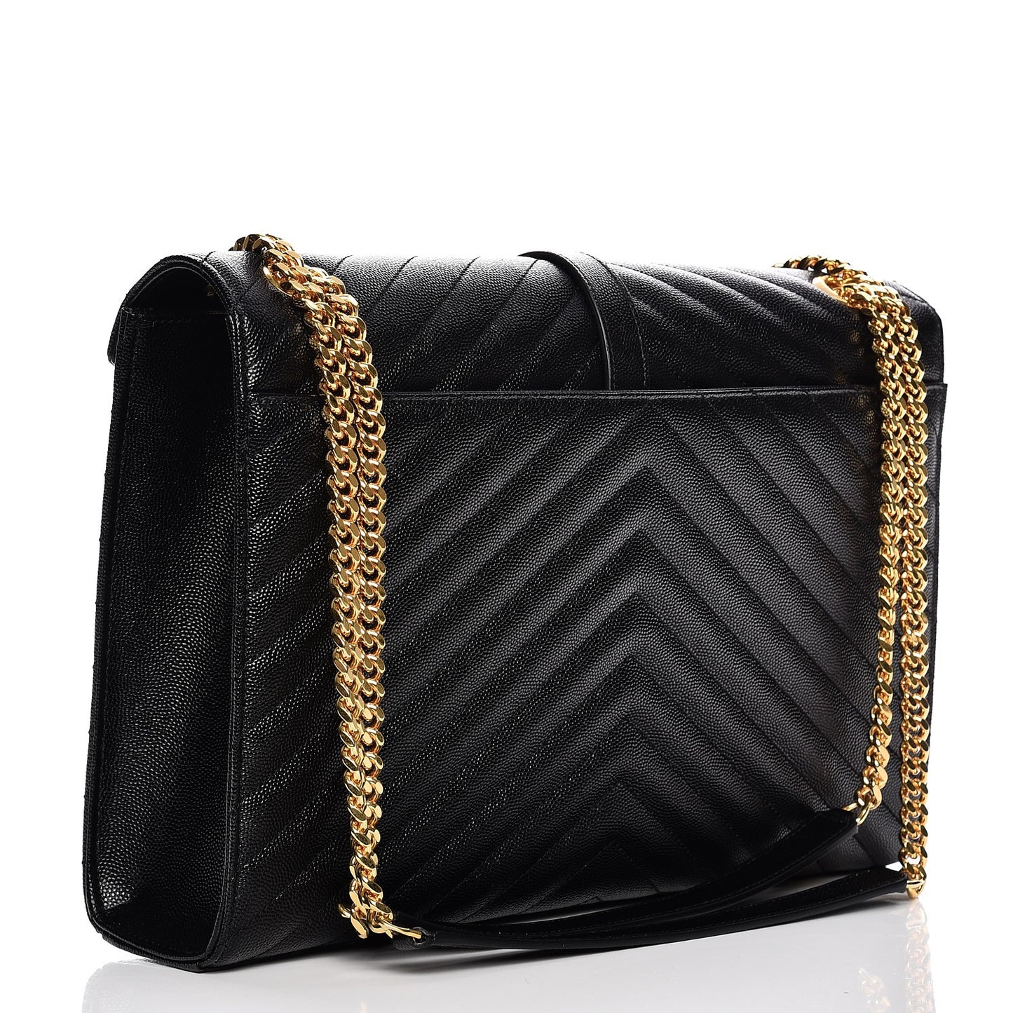 Grain De Poudre Matelasse Chevron Large Monogram Satchel Black