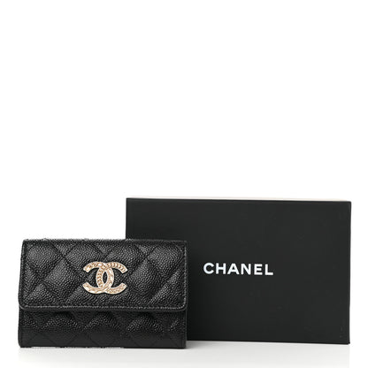 Chanel Caviar Quilted Chain CC Flap Card Holder Black 8 of 8