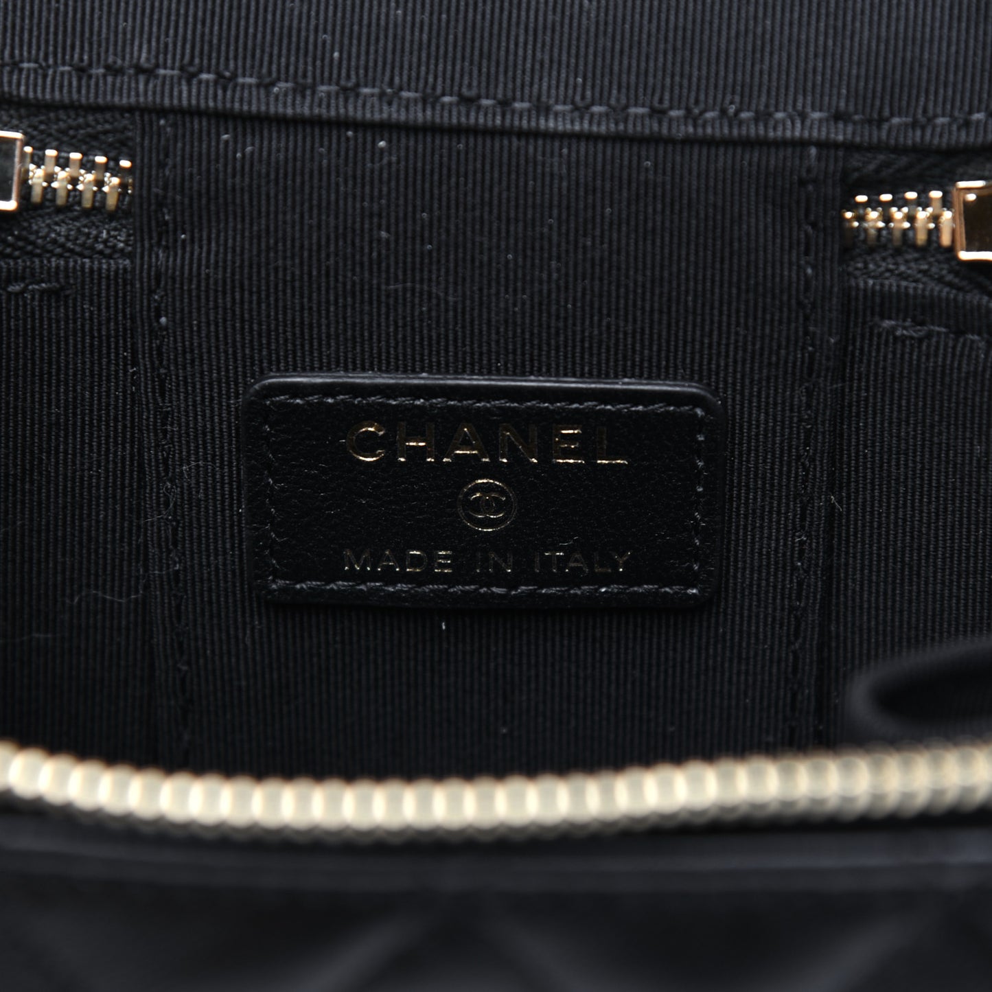 Lambskin Quilted My Chanel Lady Vanity Case With Chain Black