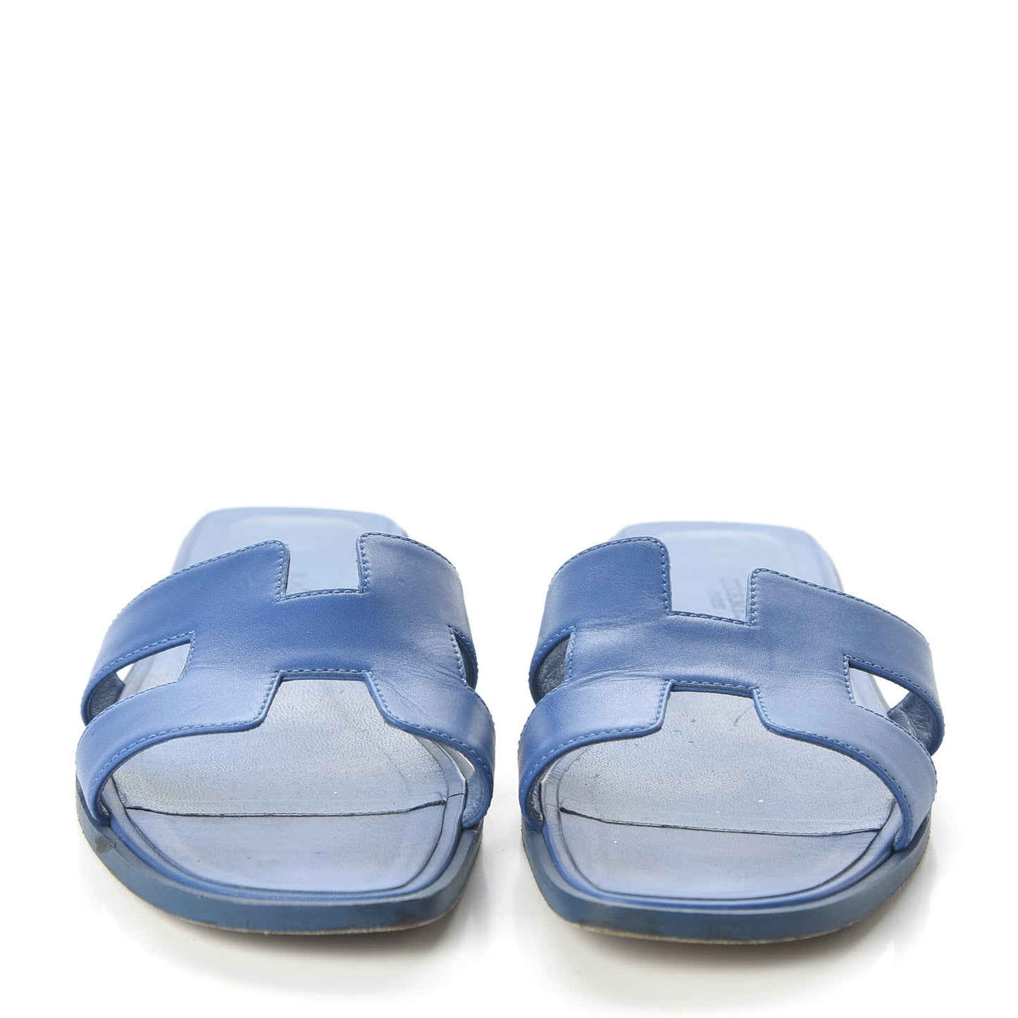 Calfskin Oran Sandals 37.5 Bleu De Chine