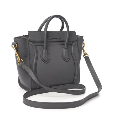 Celine Drummed Calfskin Nano Luggage Kohl 2 of 9