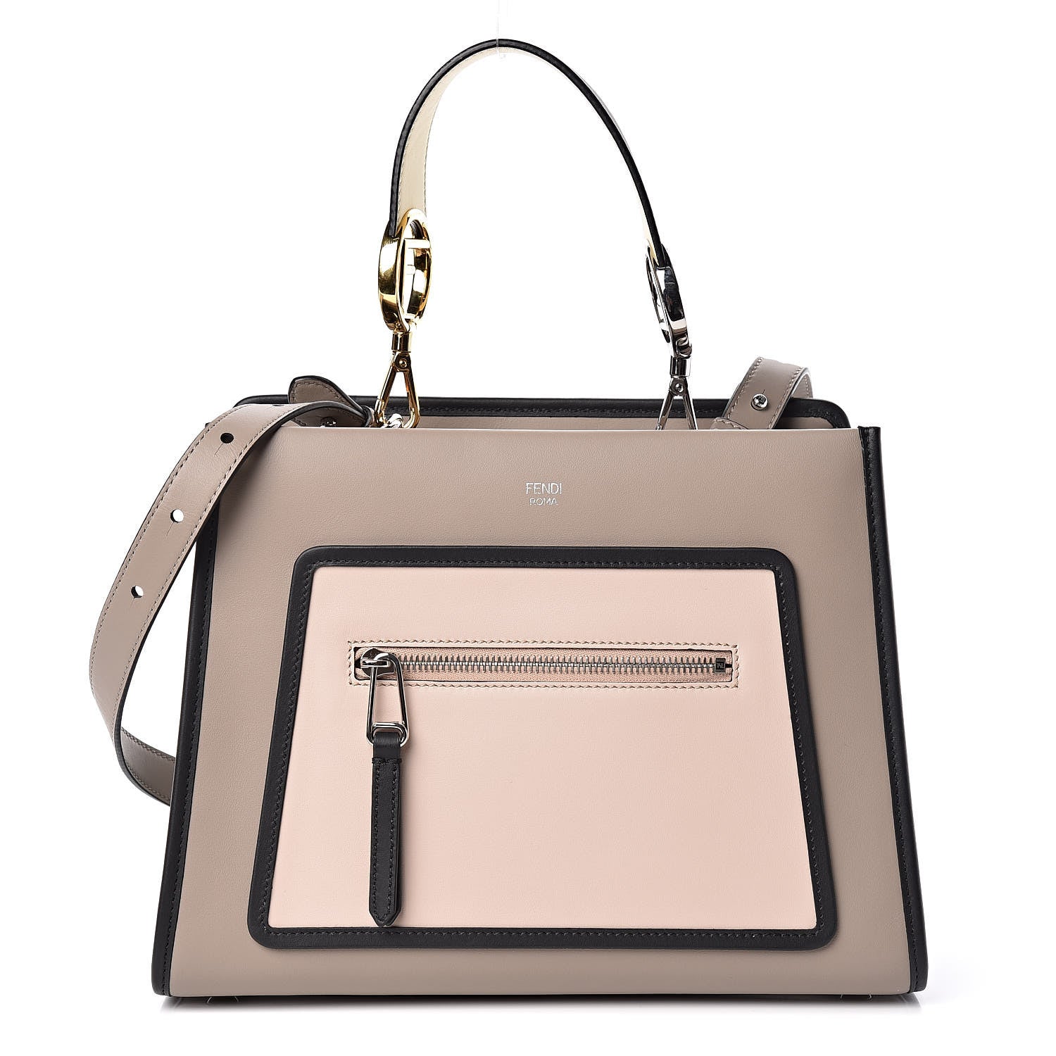 Fendi Vitello Century F is Fendi Small Runaway Satchel Tortora Soap Grigio Perla Burro Black 1 of 9