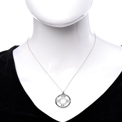 Tiffany 18K White Gold Diamond Medium Atlas Open Pendant Necklace 2 of 7