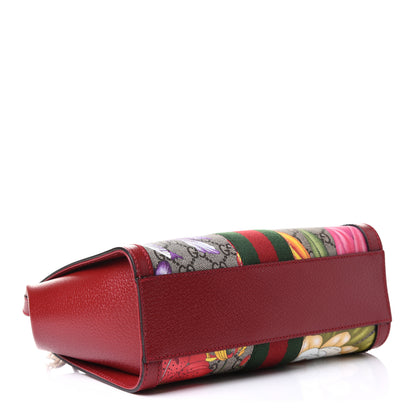 Gucci GG Supreme Monogram Flora Web Small Ophidia Tote Bag Red 3 of 10