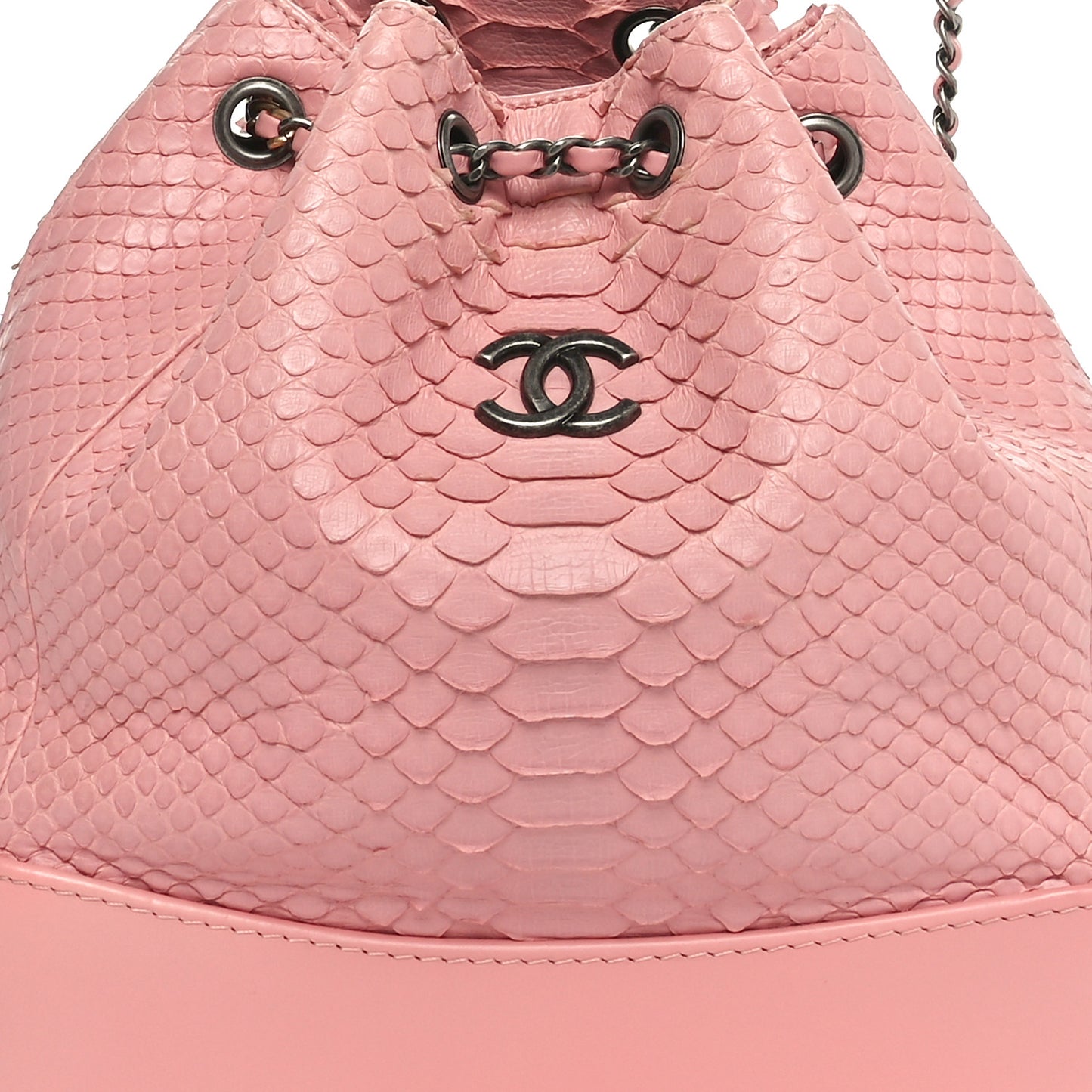 Snakeskin Small Gabrielle Backpack Light Pink