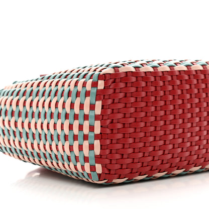 Miu Miu Nappa Matelasse Wicker Basket Bag Red Multicolor 9 of 10