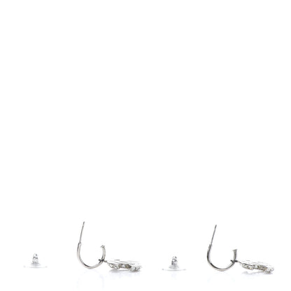 Chanel Baguette Crystal CC Dangle Earrings Silver 3 of 4