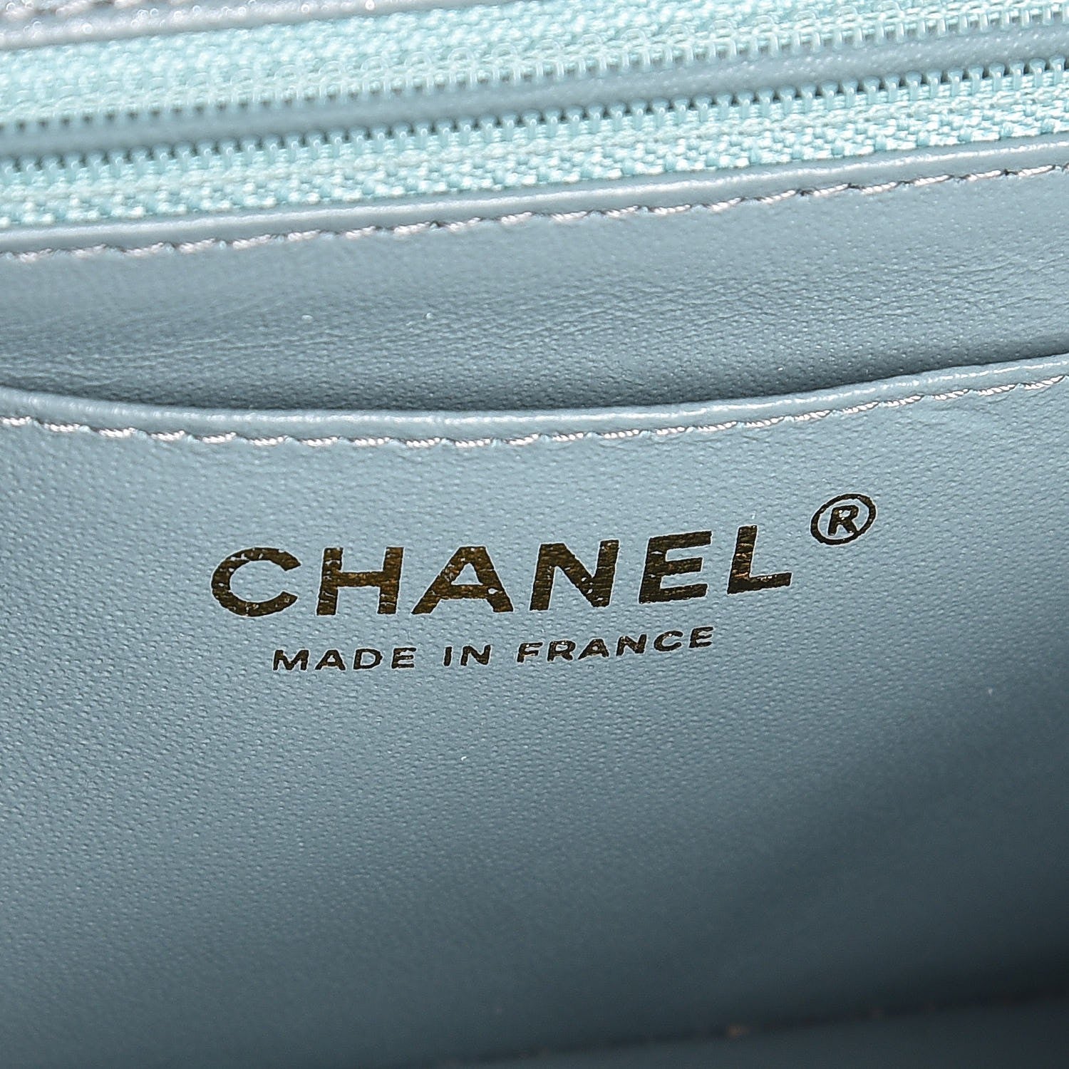Chanel Iridescent Caviar Quilted Mini Rectangular Flap Light Blue 6 of 8