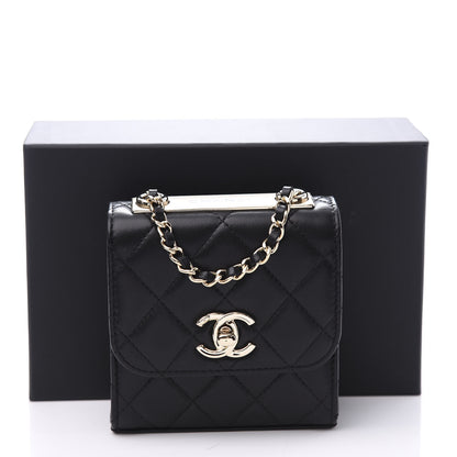 Chanel Lambskin Quilted Mini Trendy CC Chain Wallet Black 10 of 10