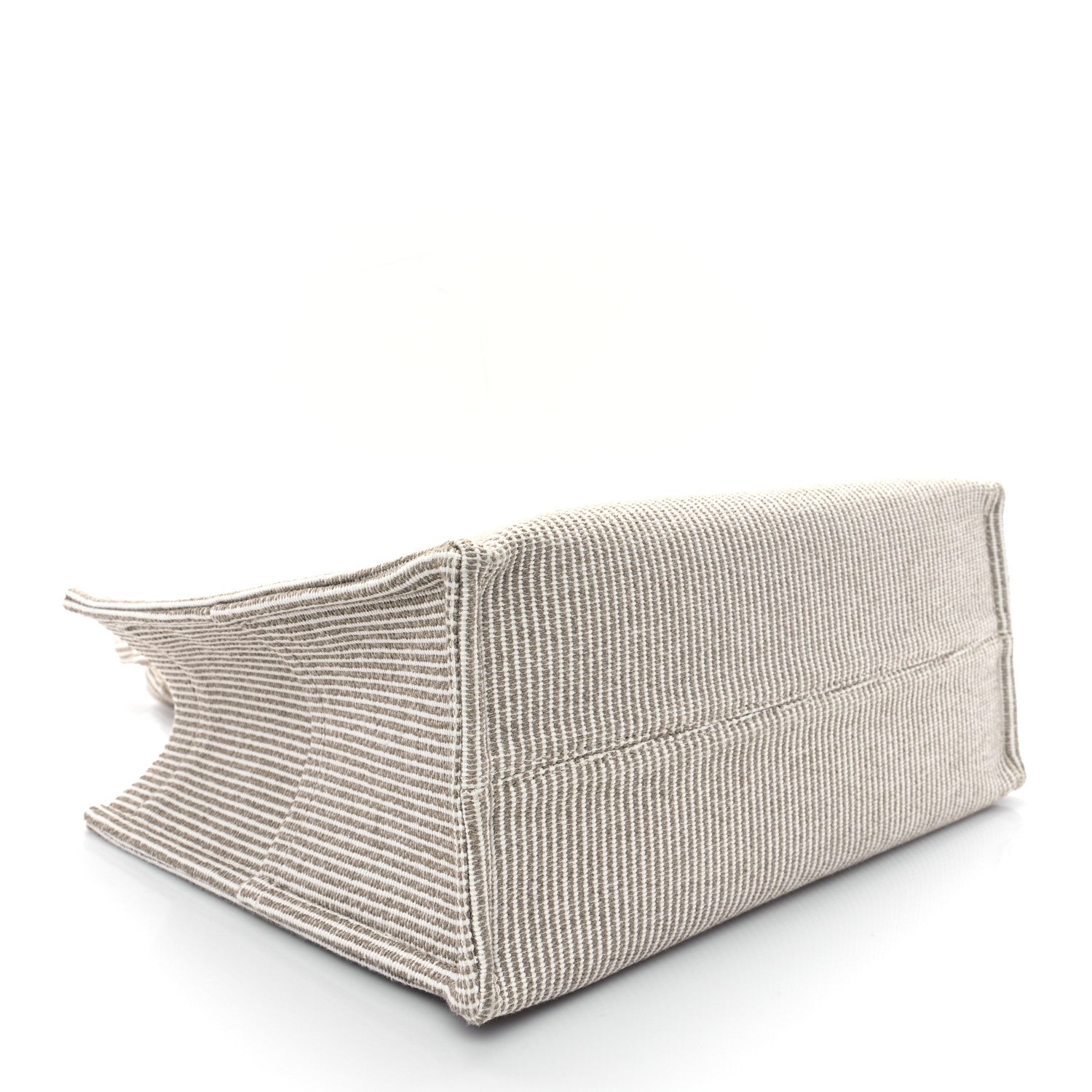 Celine Canvas Calfskin Striped Triomphe Large Cabas Beige 4 of 12