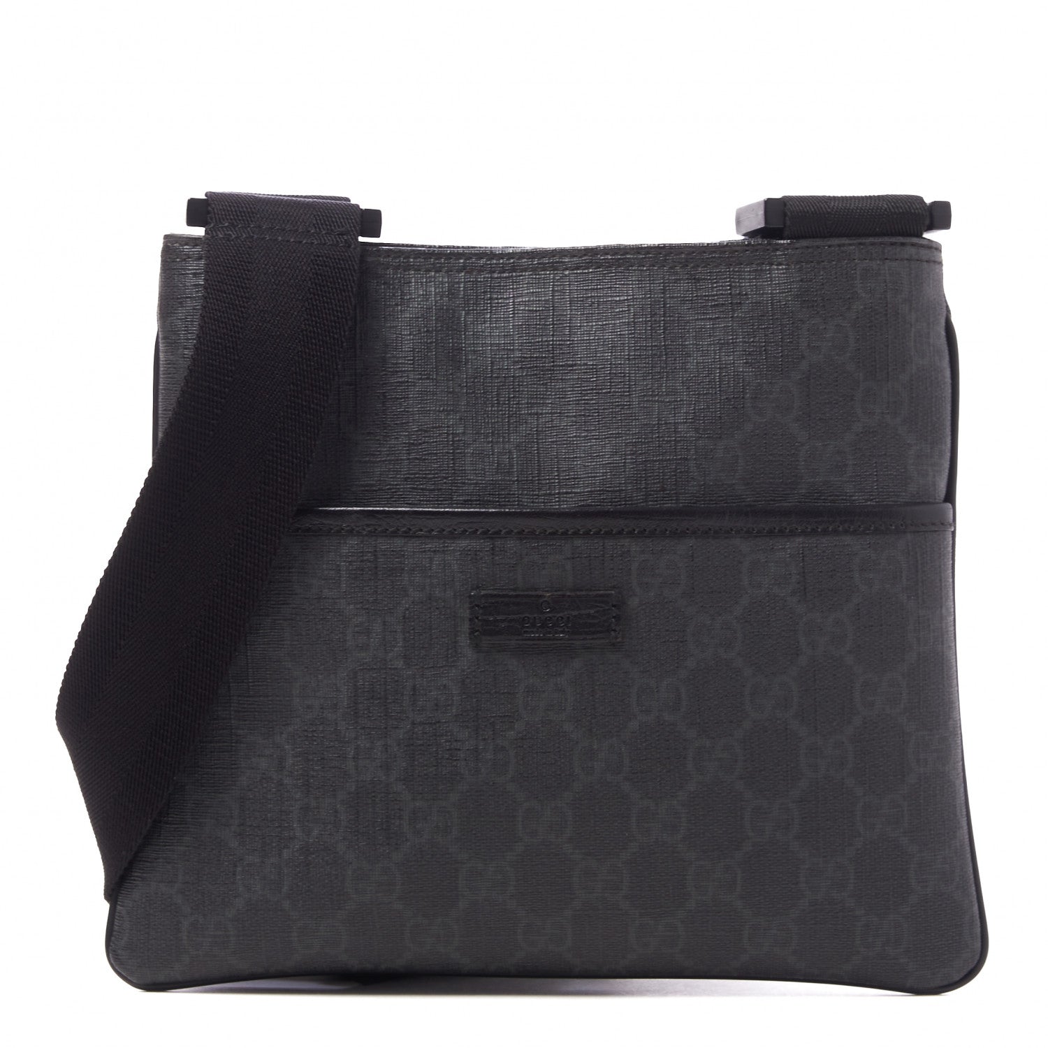 Gucci GG Plus Flat Messenger Bag Black Grey 1 of 9