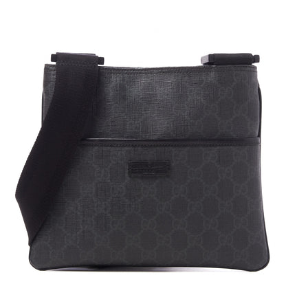 Gucci GG Plus Flat Messenger Bag Black Grey 1 of 9