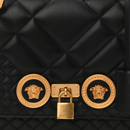 Versace Nappa Quilted Icon Top Handle Shoulder Bag Black 7 of 9