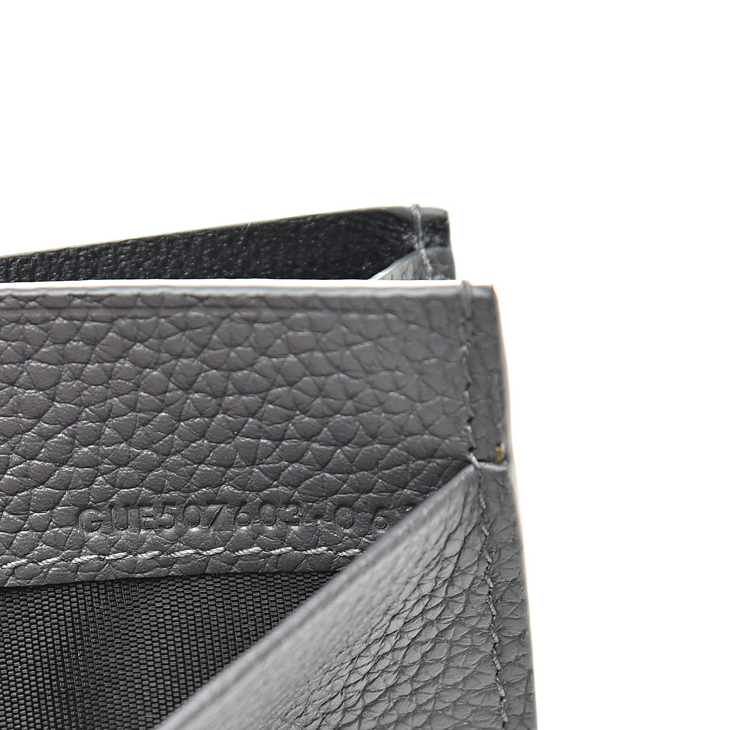 Grained Calfskin Sac De Jour Souple Card Case Grey