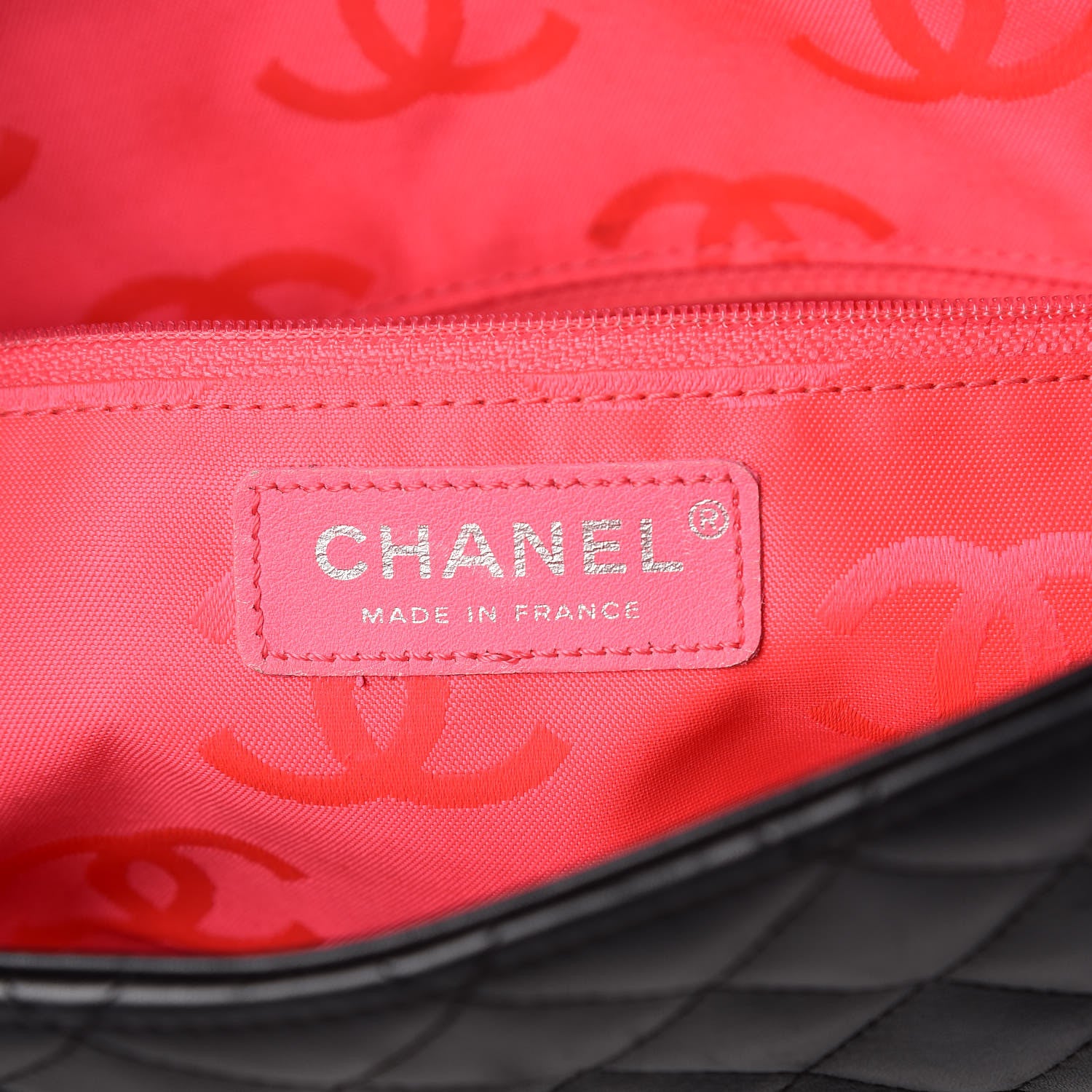 Chanel Calfskin Quilted Large Cambon Flap Black White 8 of 9