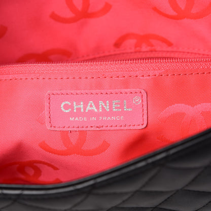 Chanel Calfskin Quilted Large Cambon Flap Black White 8 of 9