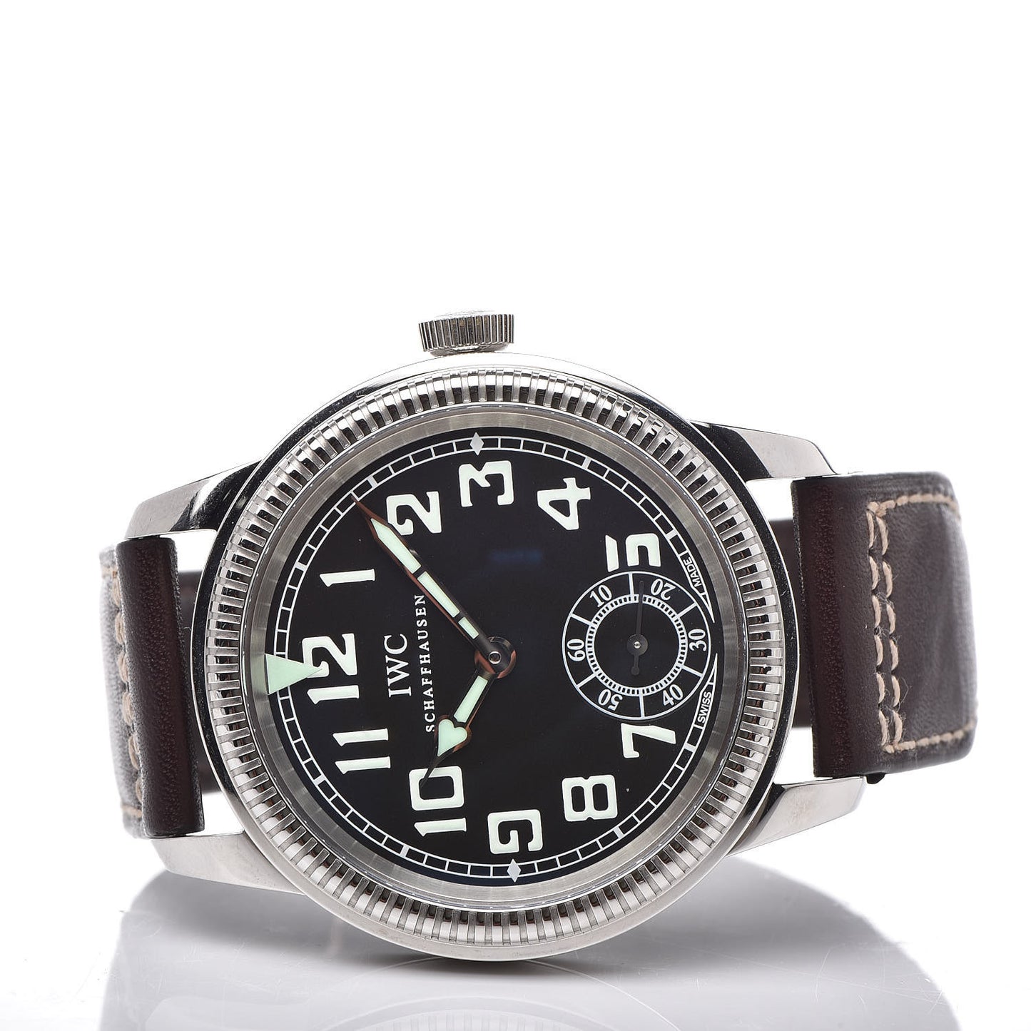 Stainless Steel Calfskin 44mm Schaffhausen Pilot Manual Winding Watch Blue IW325401