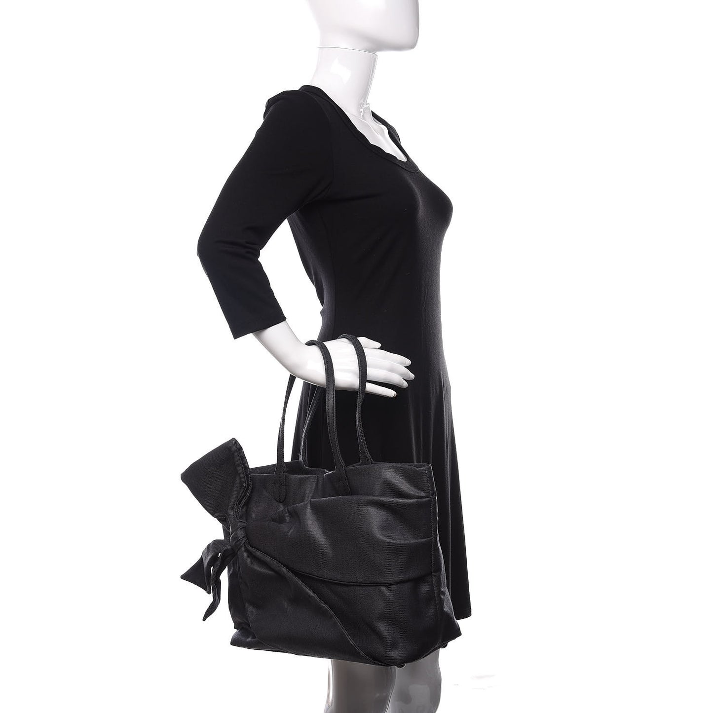 Canvas Lacca Bow Tote Black