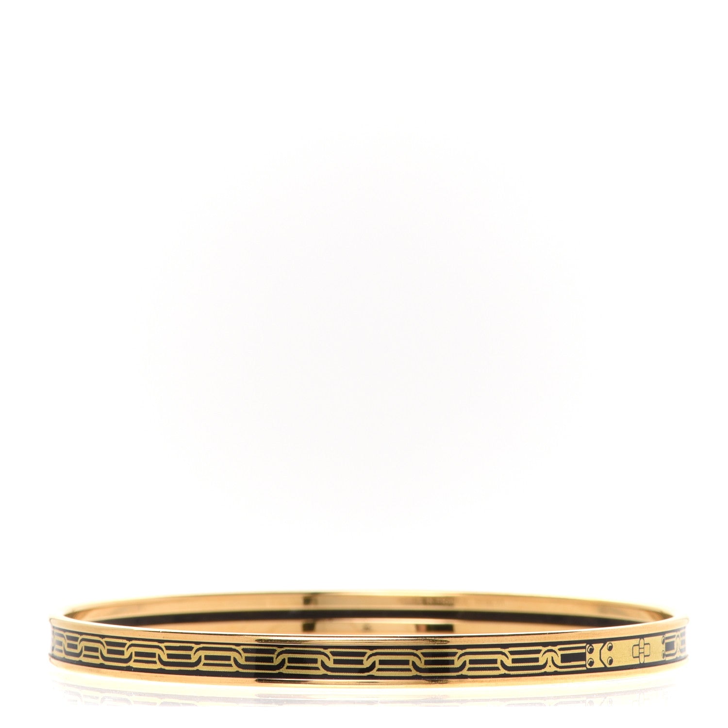 Hermes Enamel Extra Narrow Print Reactions en Chaines Bracelet 65 Or Black 3 of 6