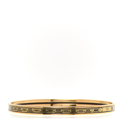 Hermes Enamel Extra Narrow Print Reactions en Chaines Bracelet 65 Or Black 3 of 6