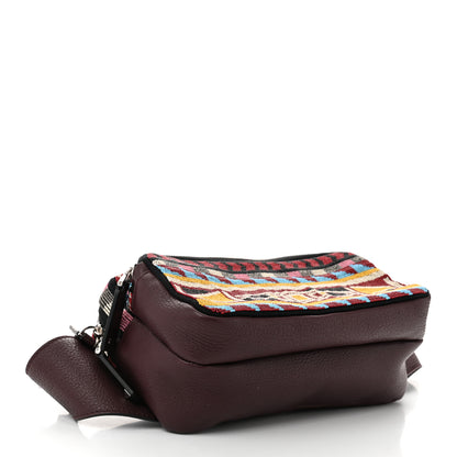 Valentino Garavani Pebbled Calfskin Beaded Rockstud Belt Bag Burgundy Multicolor 4 of 9