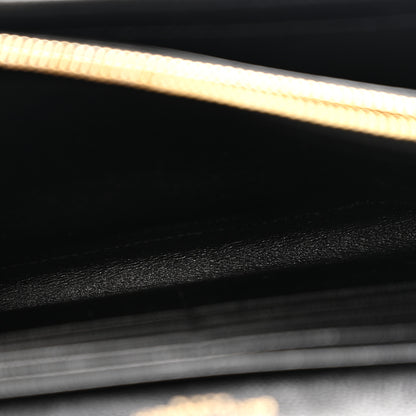 Saint Laurent Grain De Poudre Matelasse Chevron Monogram Chain Wallet Black Black 5 of 12