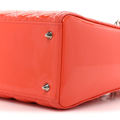 Christian Dior Patent Cannage Medium Lady Dior Orange 8 of 14