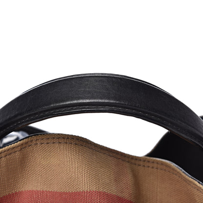 Burberry Canvas Mega Check Medium Ashby Hobo Black 11 of 15