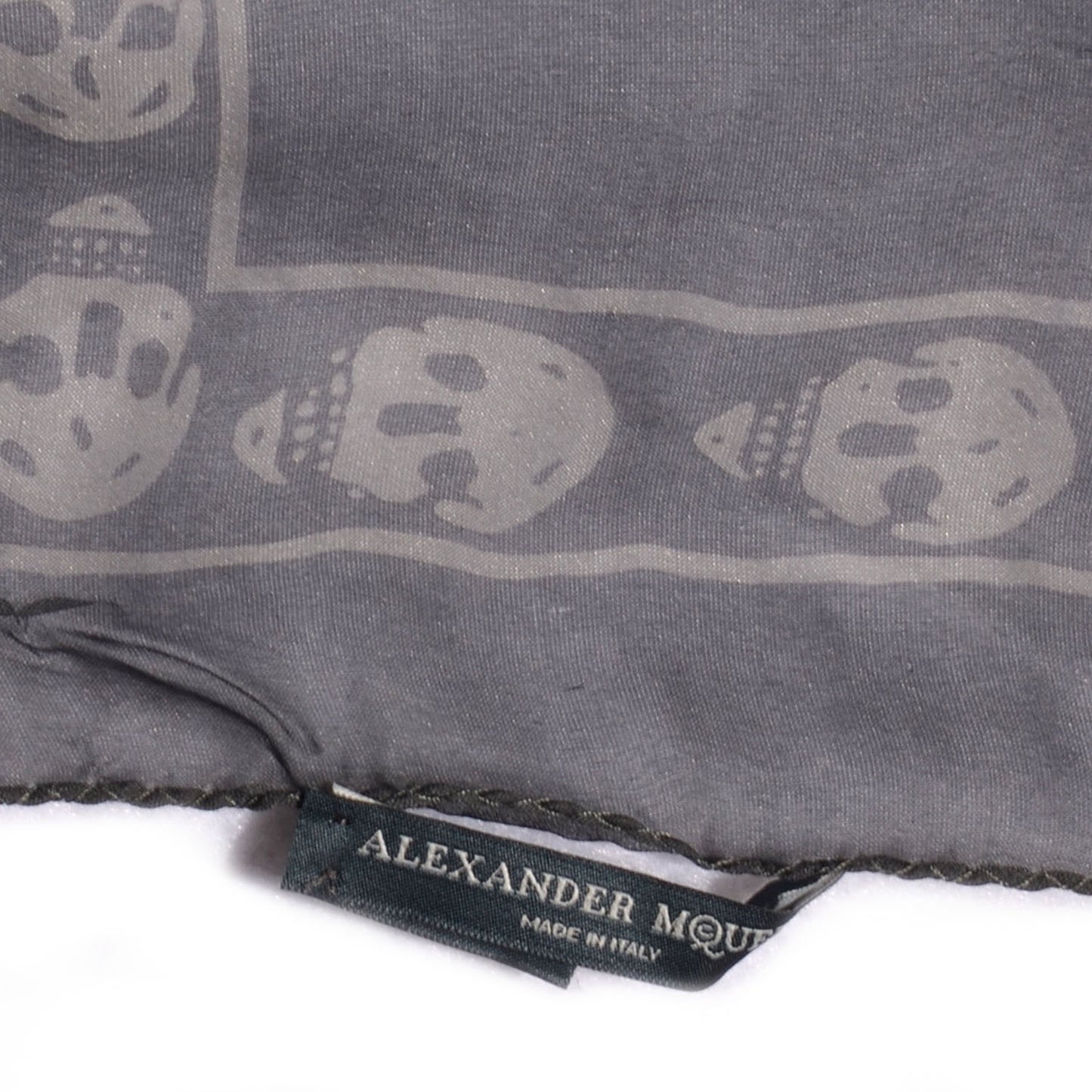 Silk Chiffon Skull Scarf Dark Grey