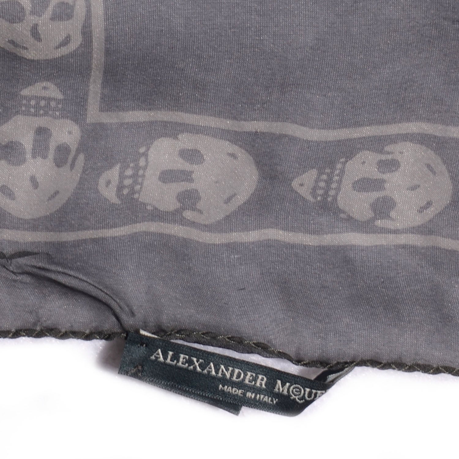 Alexander McQueen Silk Chiffon Skull Scarf Dark Grey 4 of 5