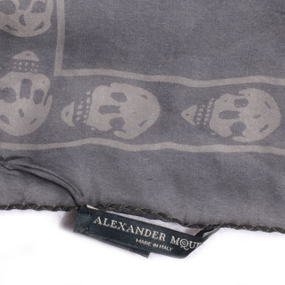 Alexander McQueen Silk Chiffon Skull Scarf Dark Grey 4 of 5