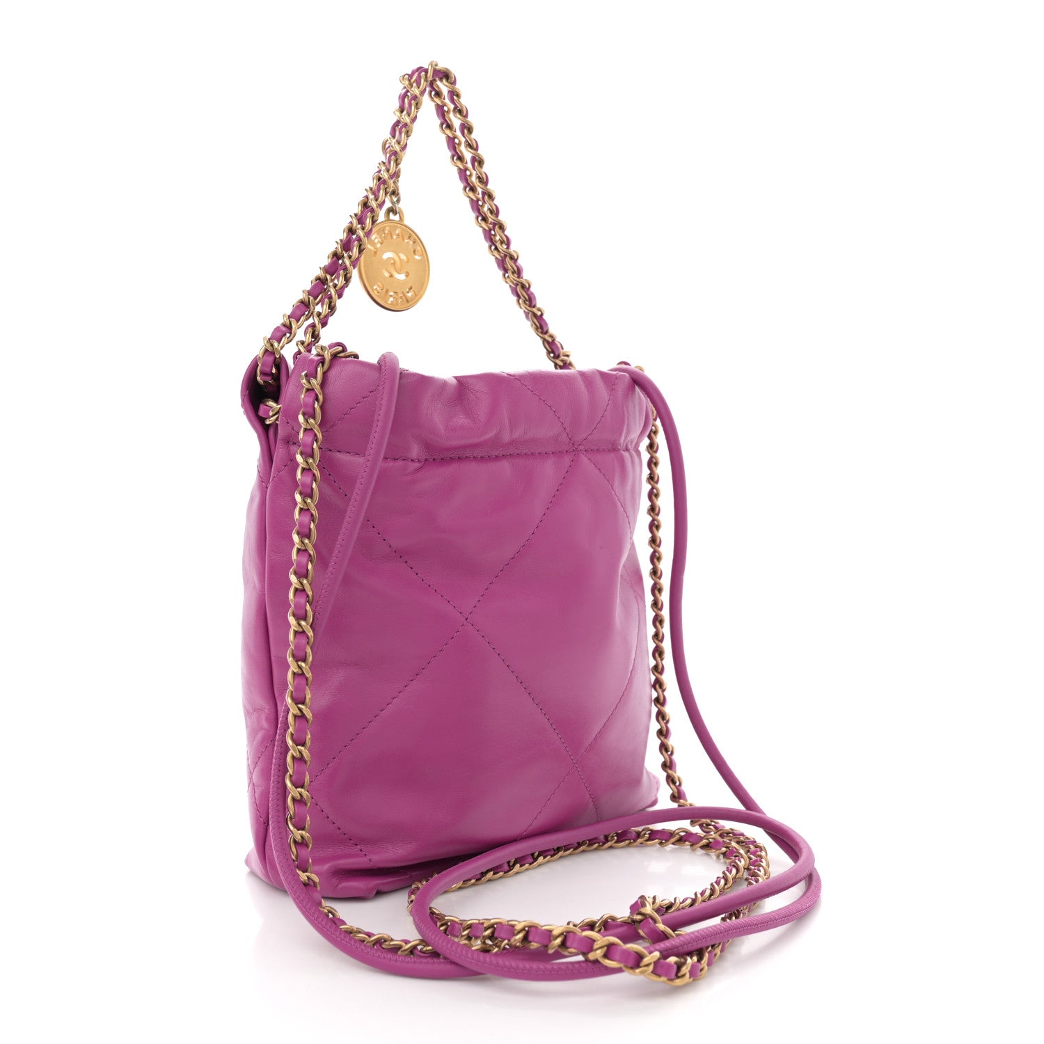Chanel Shiny Calfskin Quilted Mini Chanel 22 Purple 3 of 10