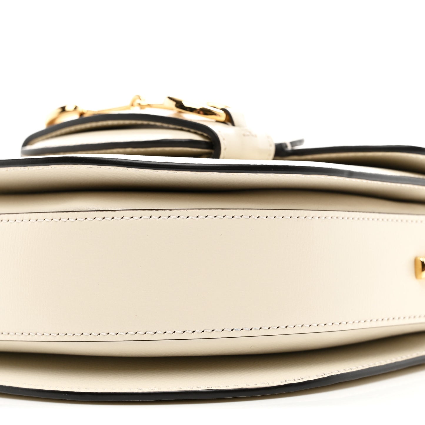Azalea Calfskin Mini Horsebit 1955 Rounded Shoulder Bag Mystic White