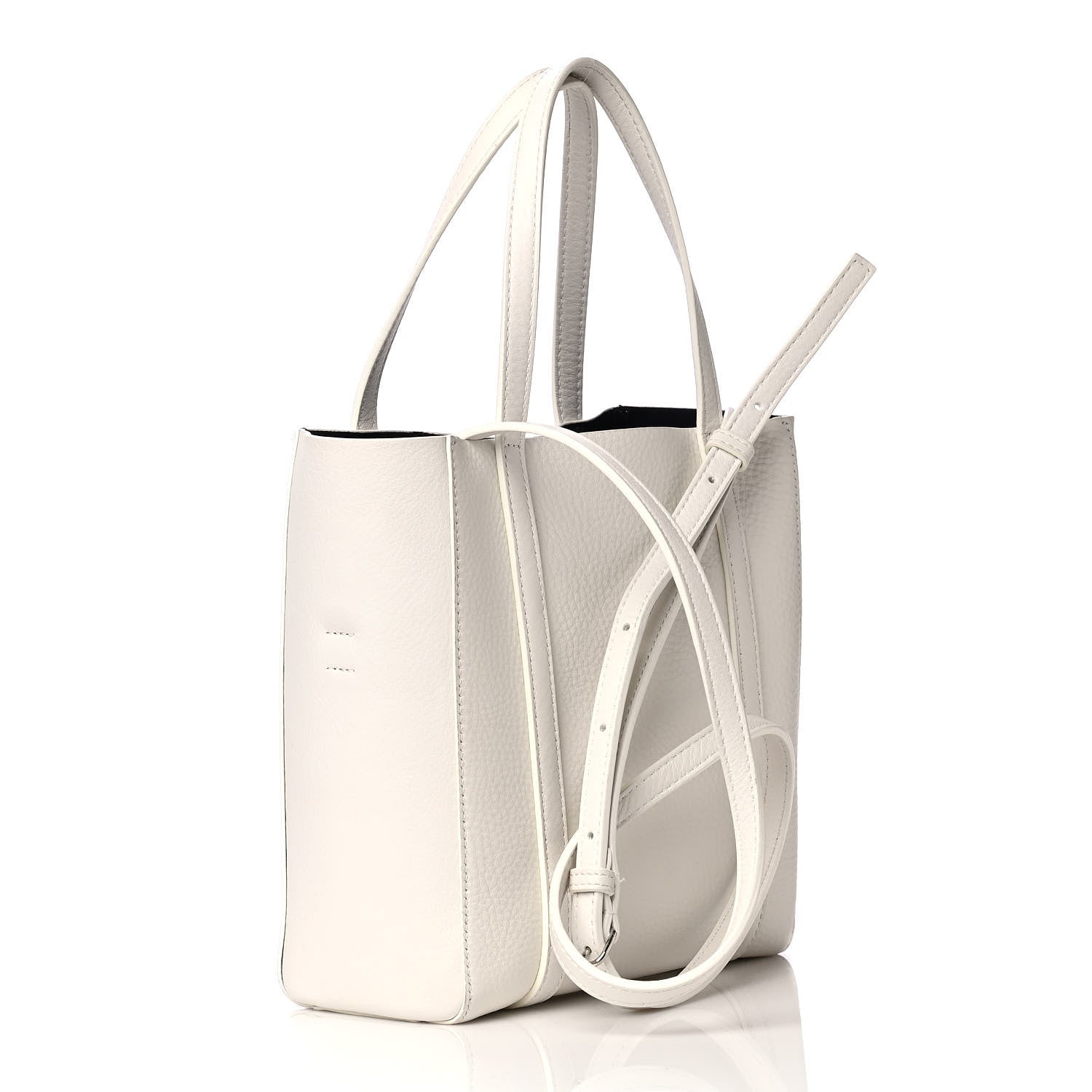 Balenciaga Smooth Calfskin Double Sided XXS Everyday Tote White Light Black 3 of 5